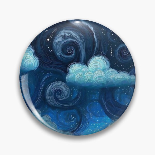 Item preview, Starry Night Ocean Waves Swirling Sky Van Gogh Style designed and sold by LYAN-STORE.