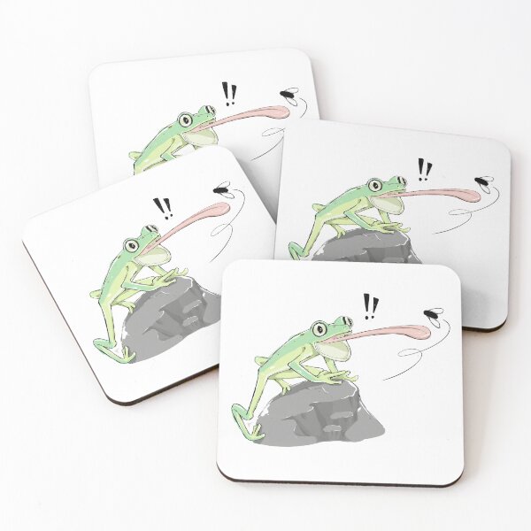 Item preview, Hungry Frog Catching Flying Bug designed and sold by Macarhoneeart.
