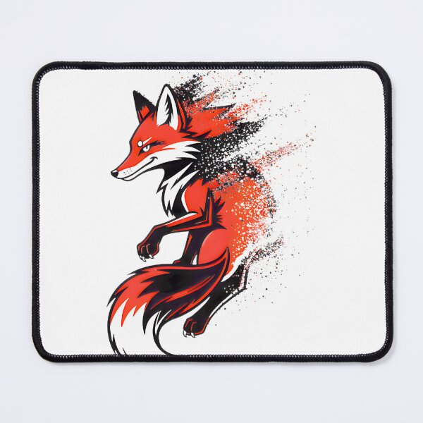 Item preview, Red Kitsune Fox Spirit Japanese Ink Splash Yokai Art LIMITED EDITION designed and sold by YoussefQarbi.