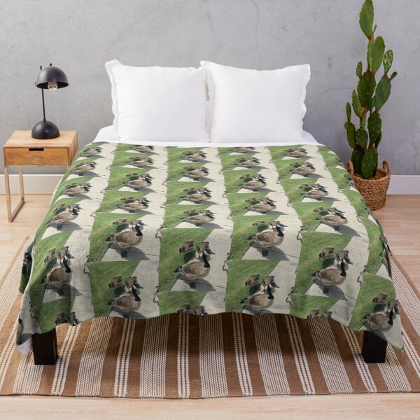 Item preview, Vibrant Canada Geese Gathering on Sidewalk designed and sold by KaleChub.