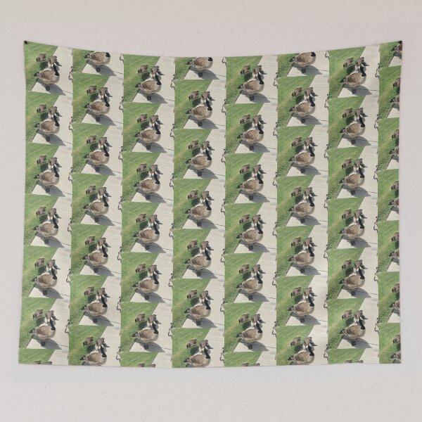 Item preview, Vibrant Canada Geese Gathering on Sidewalk designed and sold by KaleChub.