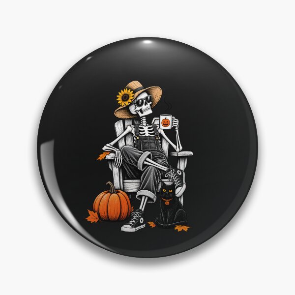 Item preview, Halloween Skeleton - Cozy Fall Pumpkin Black Cat Coffee Design designed and sold by Lozarux.