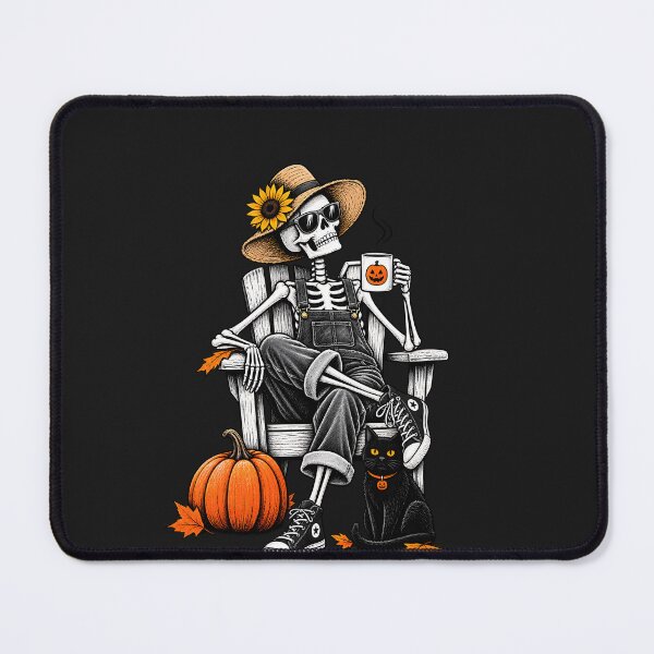 Item preview, Halloween Skeleton - Cozy Fall Pumpkin Black Cat Coffee Design designed and sold by Lozarux.