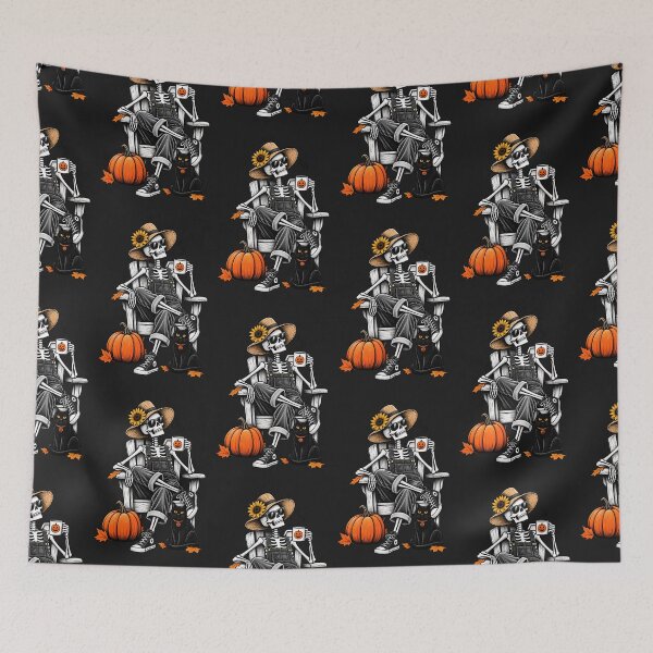 Item preview, Halloween Skeleton - Cozy Fall Pumpkin Black Cat Coffee Design designed and sold by Lozarux.