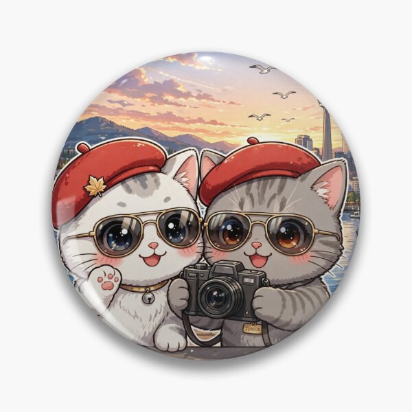 Item preview, Vancouver Boss Mode Selfie - Freda & Junior Maple Leaf Red Beret Cats designed and sold by MAISON SYLVIE.