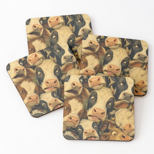 Item preview, Cute Cow Faces Portrait Collage designed and sold by merchxwear.
