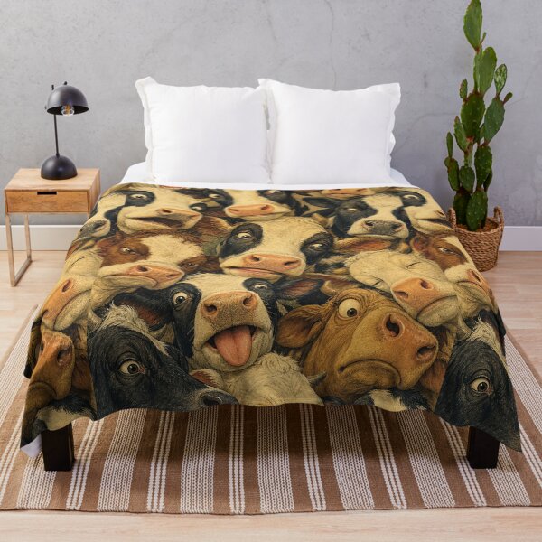 Item preview, Cute Cow Faces Portrait Collage designed and sold by merchxwear.