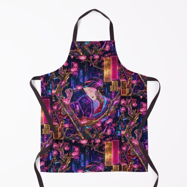 Item preview, Cyberpunk Geisha Among Plum Blossoms | Neo Japan Tokyo Art designed and sold by RhymeArc.