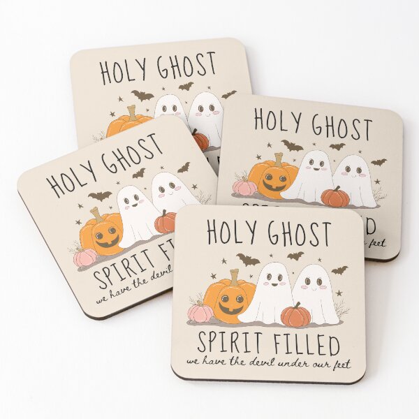 Item preview, Cute Vintage Halloween Ghost and Pumpkins, Holy Spirit Filled Christian, Spooky Season Autumn  designed and sold by Forevermore.
