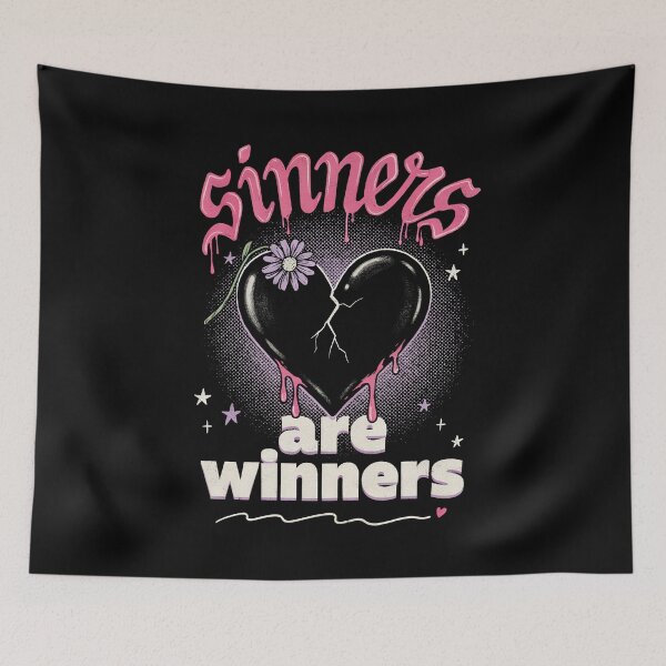 Item preview, Sinners Are Winners Emo Quote Broken Heart designed and sold by Say It With Ink.