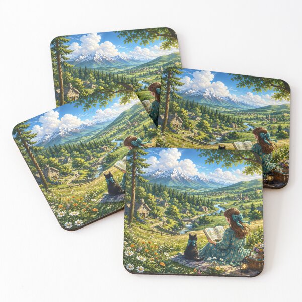 Item preview, Girl reading in nature Mouse pad  designed and sold by Designertanya.