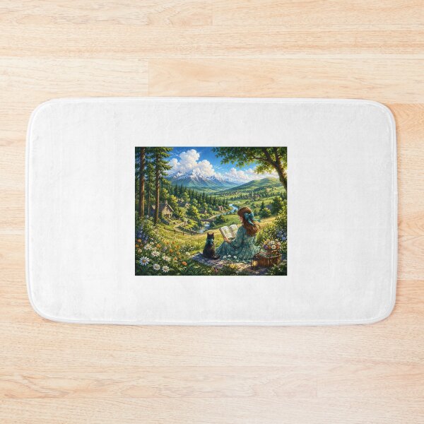 Item preview, Girl reading in nature Mouse pad  designed and sold by Designertanya.
