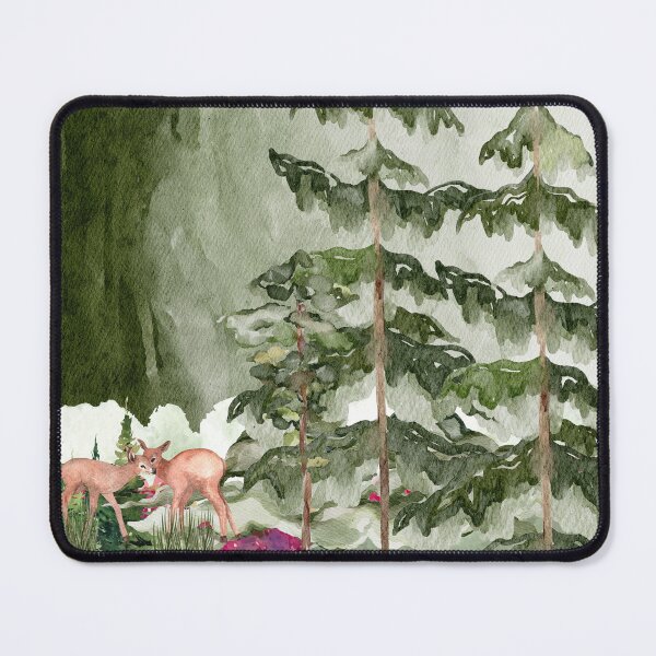 Item preview, Watercolor Pine Forest Woodland Deer Nature Aesthetic designed and sold by SK ArtNest.