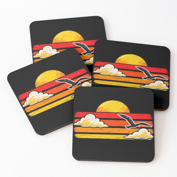 Item preview, Sunrise Lines pattern with Seagull designed and sold by Mick G Designs.