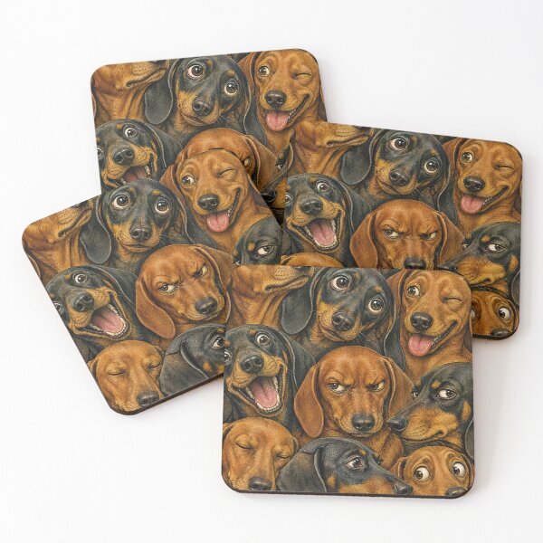 Item preview, Cute Dachshund Faces Portrait Collage designed and sold by merchxwear.
