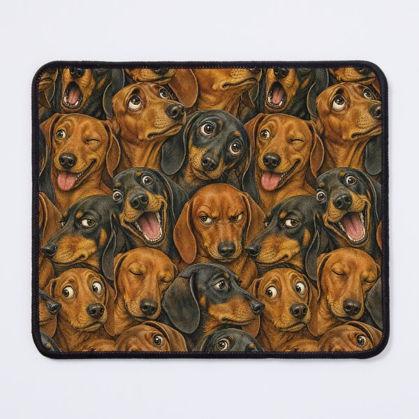 Item preview, Cute Dachshund Faces Portrait Collage designed and sold by merchxwear.