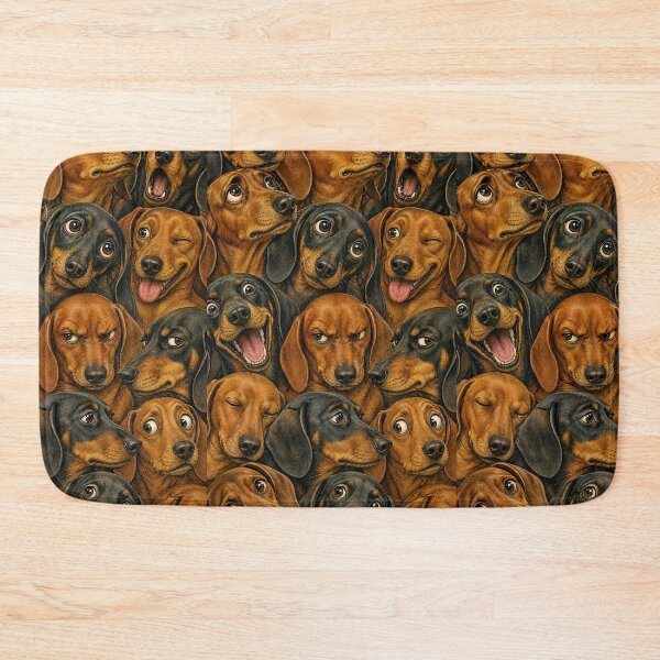 Item preview, Cute Dachshund Faces Portrait Collage designed and sold by merchxwear.