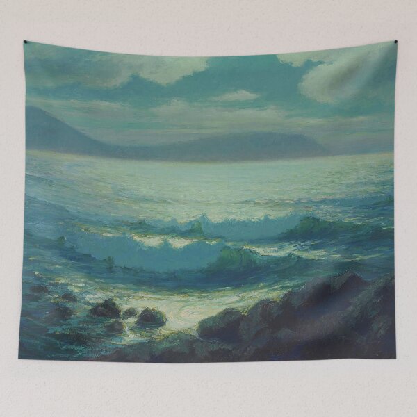 Item preview, Hawaiian coast seascape waves classical masterpiece nautical ocean painting art print by Lionel Walden designed and sold by Jéanpaul  Ferro.