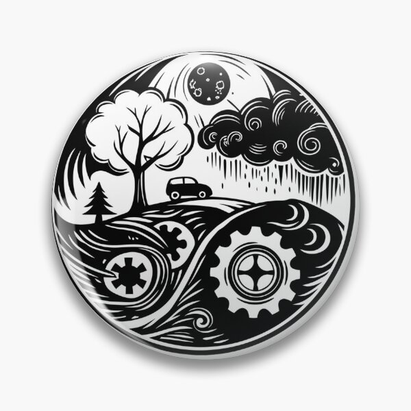 Item preview, Retro Road Trip Linocut - Nature vs Machine Gear Design designed and sold by ART BOND.