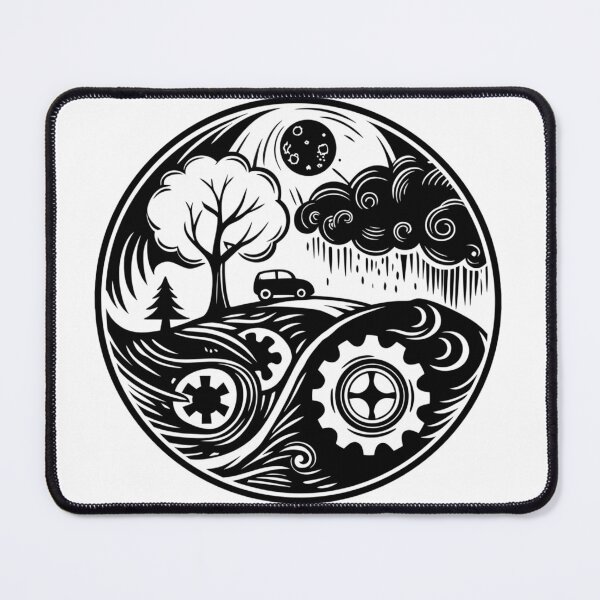 Item preview, Retro Road Trip Linocut - Nature vs Machine Gear Design designed and sold by ART BOND.