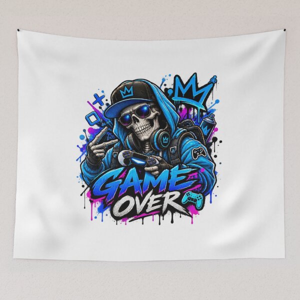 Item preview, Game Over Skull Gamer designed and sold by VYBORA Studio.
