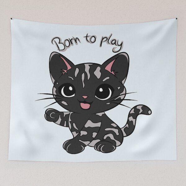 Item preview, Born to Play Cat designed and sold by Phyllya Design.