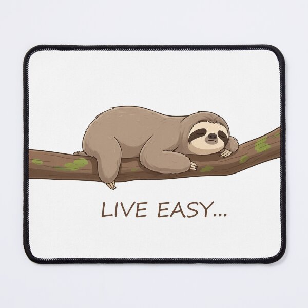 Item preview, Sloth lies on a branch. Live easy. Design element for postcards. Cartoon minimalism designed and sold by ArtEventET.