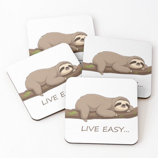Item preview, Sloth lies on a branch. Live easy. Design element for postcards. Cartoon minimalism  designed and sold by ArtEventET.