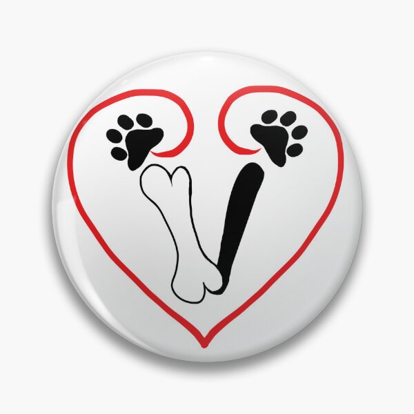 Item preview, Heart dog with the letter V designed and sold by acreació.