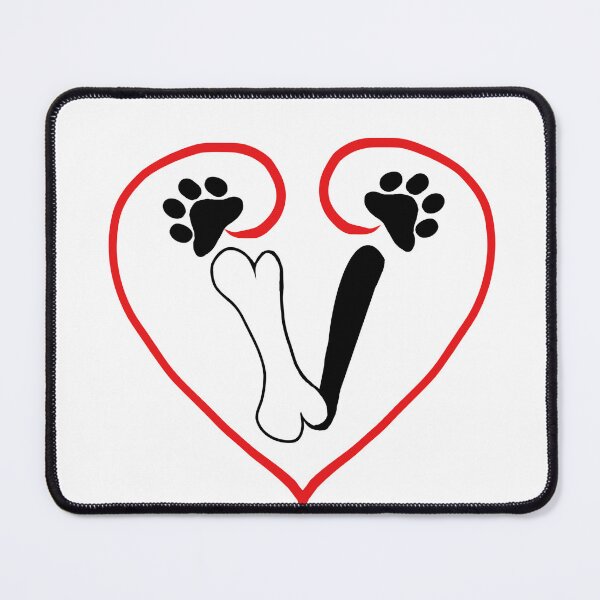 Item preview, Heart dog with the letter V designed and sold by acreació.