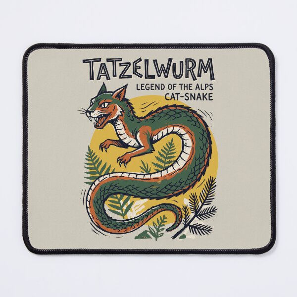Item preview, Tatzelwurm Cat Snake Legend of the Alps Cryptid Illustration designed and sold by KiwiRider.