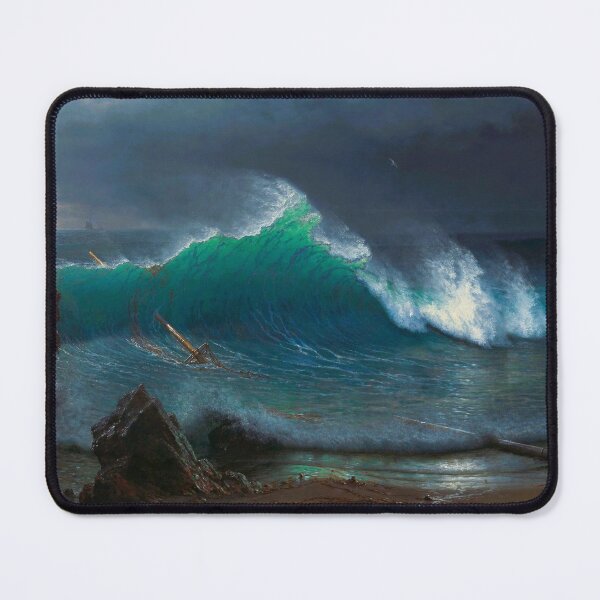 Item preview, The Shore of the Turquoise Sea ocean nautical seascape art print painting by Albert Bierstadt designed and sold by Jéanpaul  Ferro.
