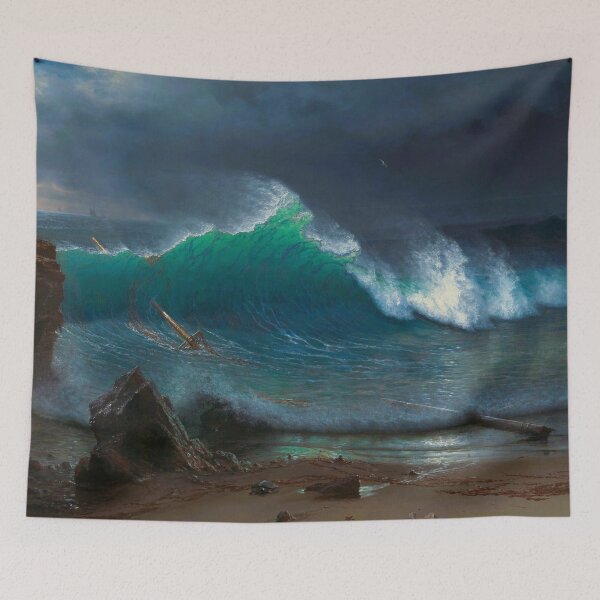 Item preview, The Shore of the Turquoise Sea ocean nautical seascape art print painting by Albert Bierstadt designed and sold by Jéanpaul  Ferro.