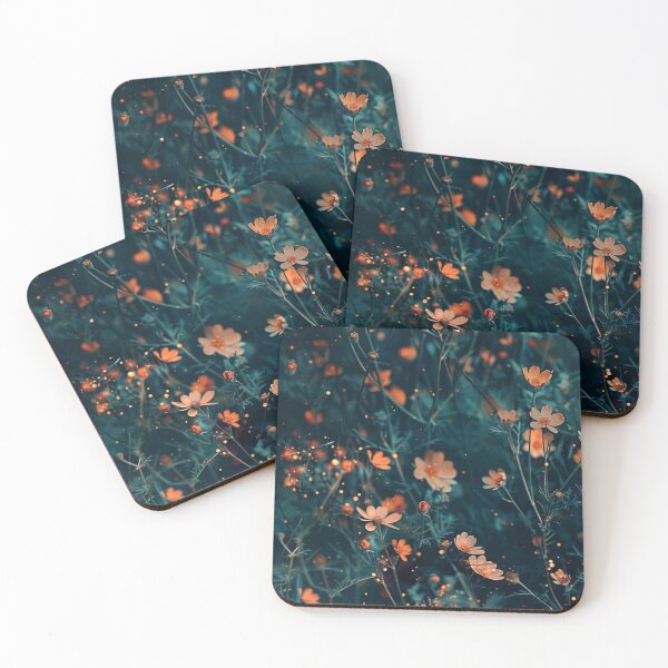 Item preview, Magical Night Garden Orange Cosmos Flowers Sparkling Lights designed and sold by LYAN-STORE.