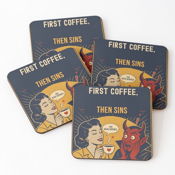 Item preview, She Likes the Devil. Time for coffee. designed and sold by LookWhatIGot.