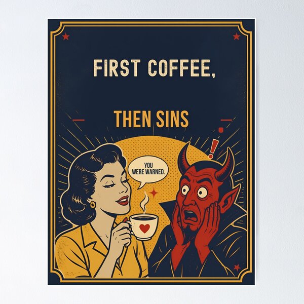 Item preview, She Likes the Devil. Time for coffee. designed and sold by LookWhatIGot.