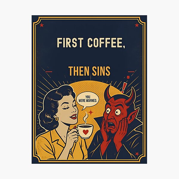 Item preview, She Likes the Devil. Time for coffee. designed and sold by LookWhatIGot.