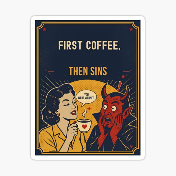 Item preview, She Likes the Devil. Time for coffee. designed and sold by LookWhatIGot.