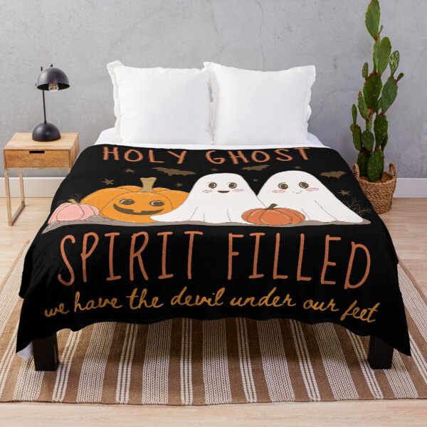 Item preview, Cute Vintage Halloween Ghost and Pumpkins, Holy Spirit Filled Christian, Spooky Season Autumn designed and sold by Forevermore.