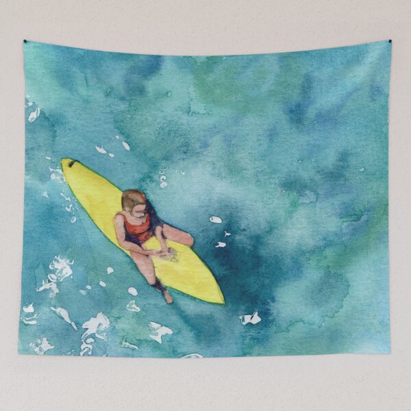 Item preview, Surfer Watercolor Original designed and sold by JanavanderKolk.