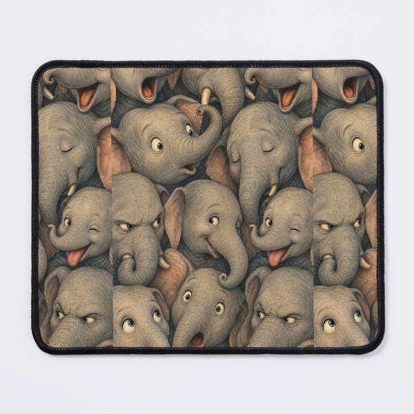 Item preview, Cute Elephant Faces Portrait Collage designed and sold by merchxwear.