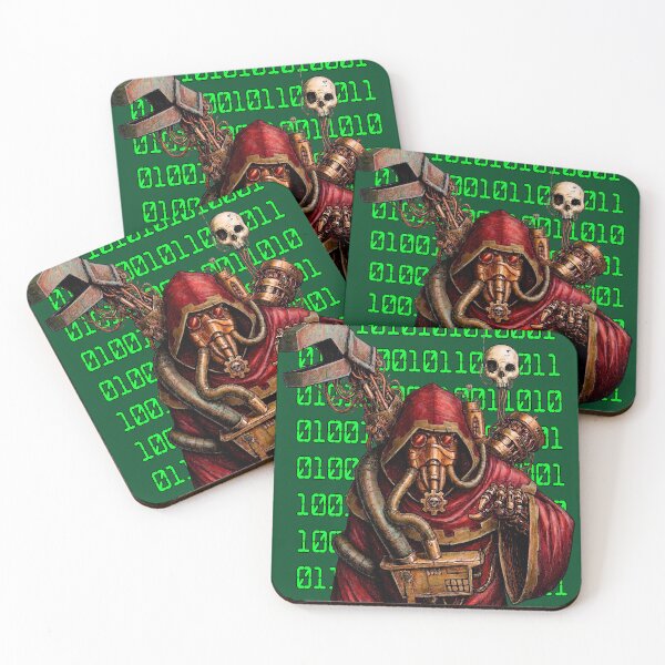 Item preview, Praise the Omnissiah – Tech-Priest Binary Matrix Graphic designed and sold by BravenBold.