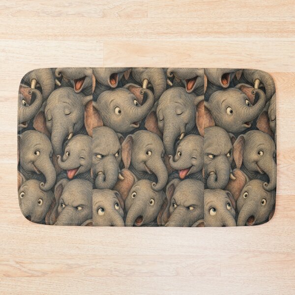 Item preview, Cute Elephant Faces Portrait Collage designed and sold by merchxwear.