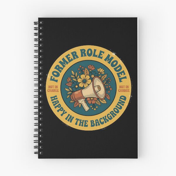 Item preview, Former Role Model Happy In Background Retro Badge designed and sold by DuckOddity.