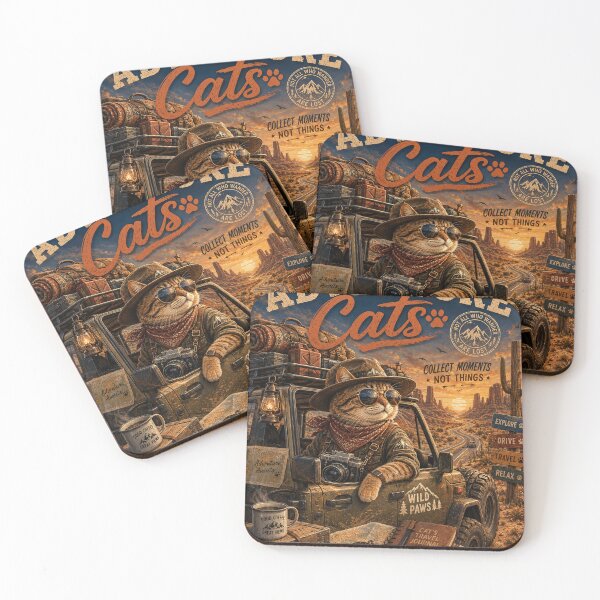 Item preview, Desert Adventure Cat  Road Trip Explorer  Vintage Outdoor Travel Design designed and sold by TeeVibeHaus.