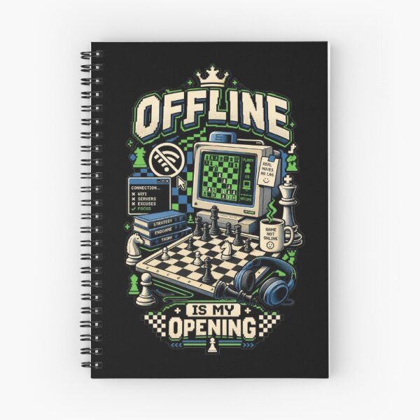 Artikelvorschau, Offline ist meine Eröffnung Retro-Schach-Humor entworfen und verkauft von KnightVibe.