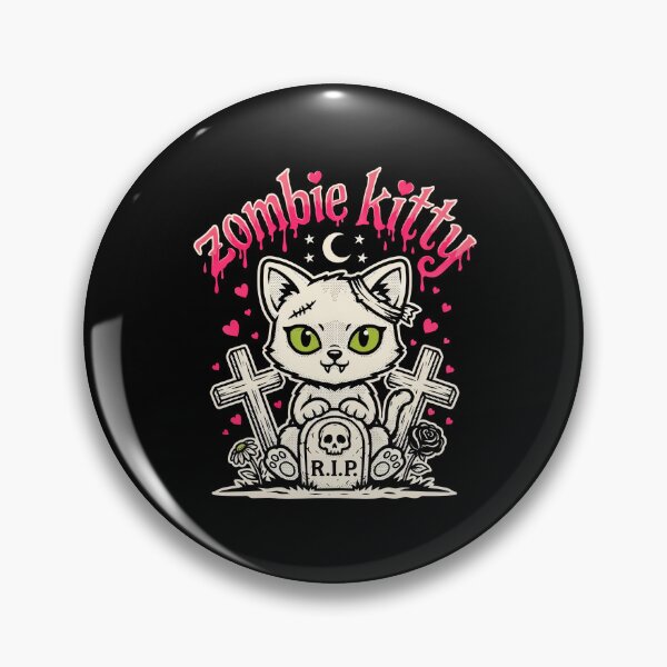Item preview, Zombie Kitty Cute Pastel Goth Halloween Cat designed and sold by Say It With Ink.