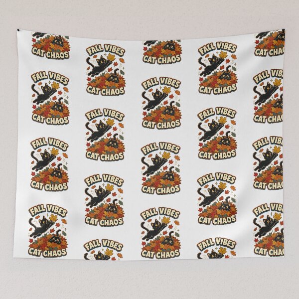 Item preview, Fall Vibes Cat Chaos – Funny Black Cats Autumn Design designed and sold by NinaCreator.