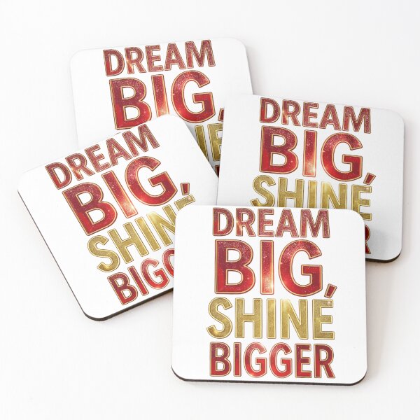 Item preview, Dream Big Shine Bigger Gold Motivational Typography  designed and sold by LC&LCPlatform.