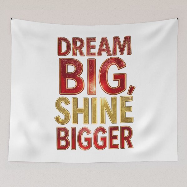 Item preview, Dream Big Shine Bigger Gold Motivational Typography  designed and sold by LC&LCPlatform.